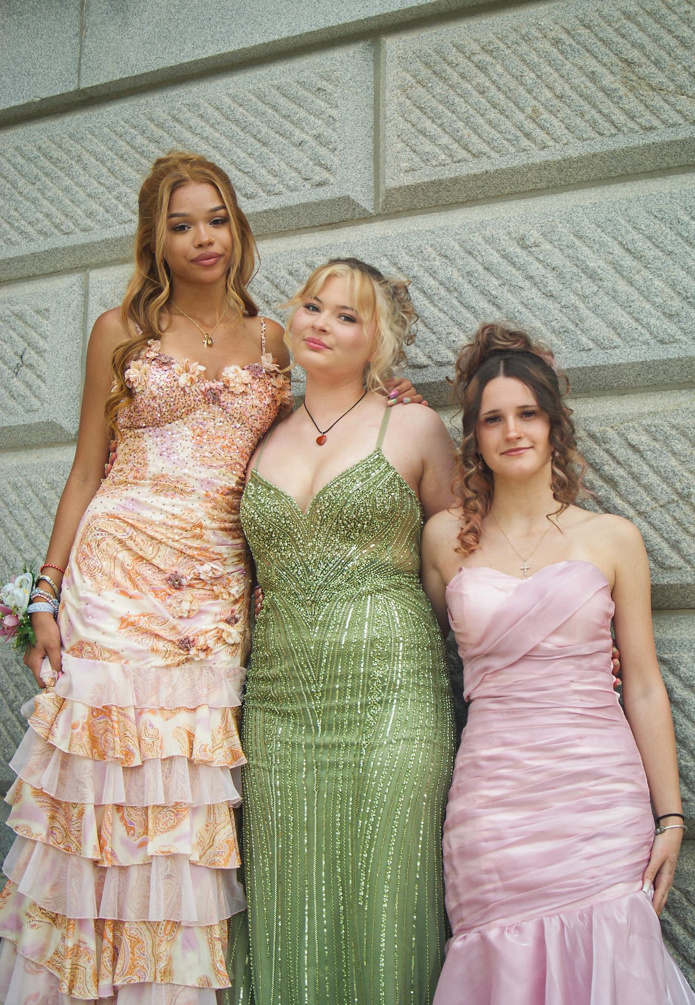 Prom group portrait with polished styling