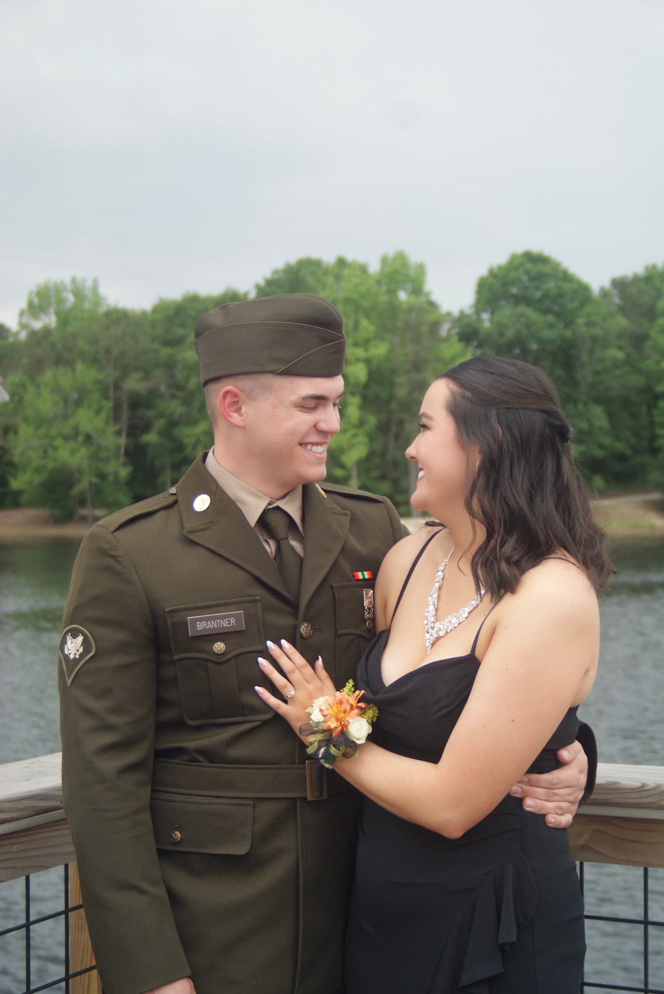 Prom session portrait with warm candid styling